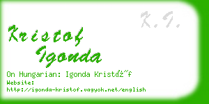 kristof igonda business card